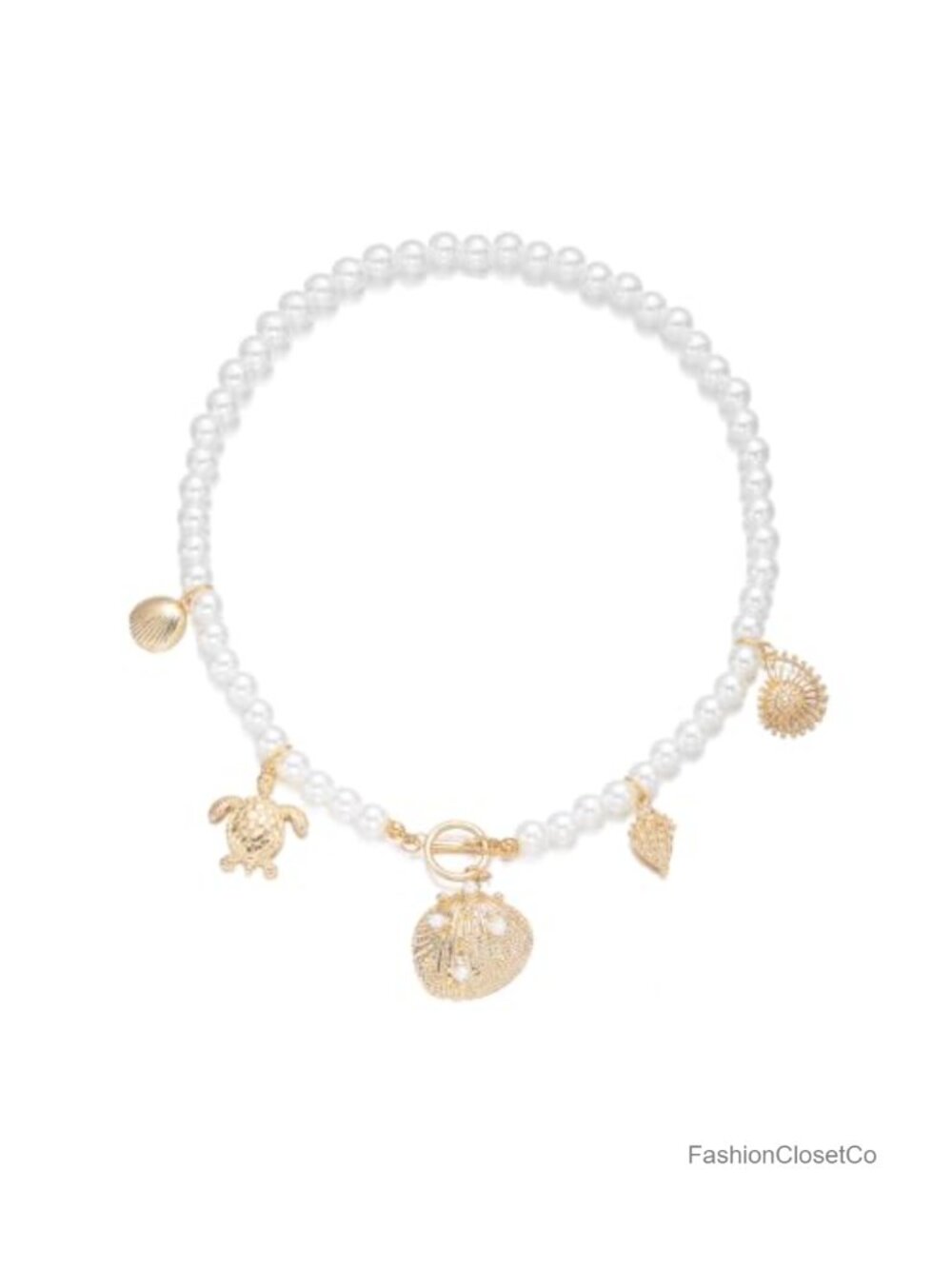 Boho Starfish Sea Shell Pearl Necklace Adjustable Choker Women Ocean Summer